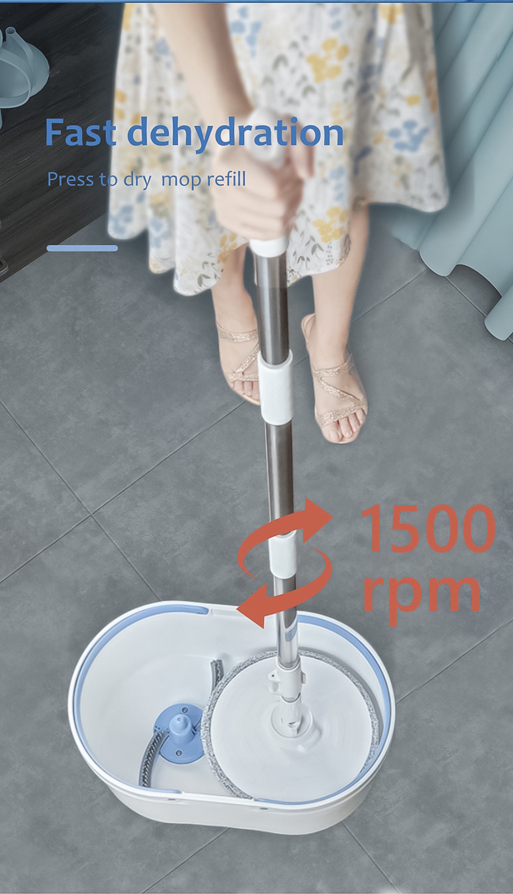Farcent Flat Spin Mop-5